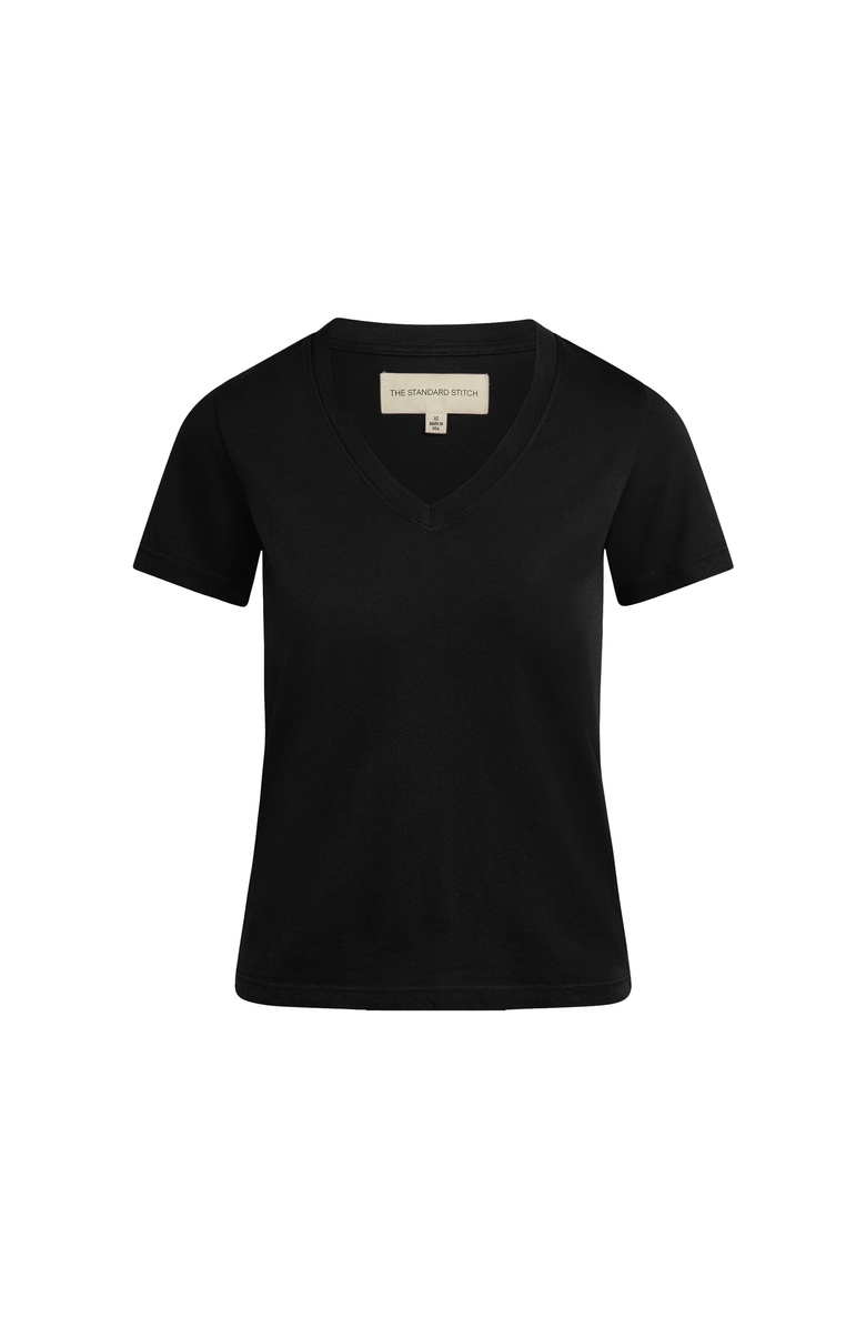 The Standard Stitch The Organic Cotton V-Neck Tee, Alternate, color, Onyx