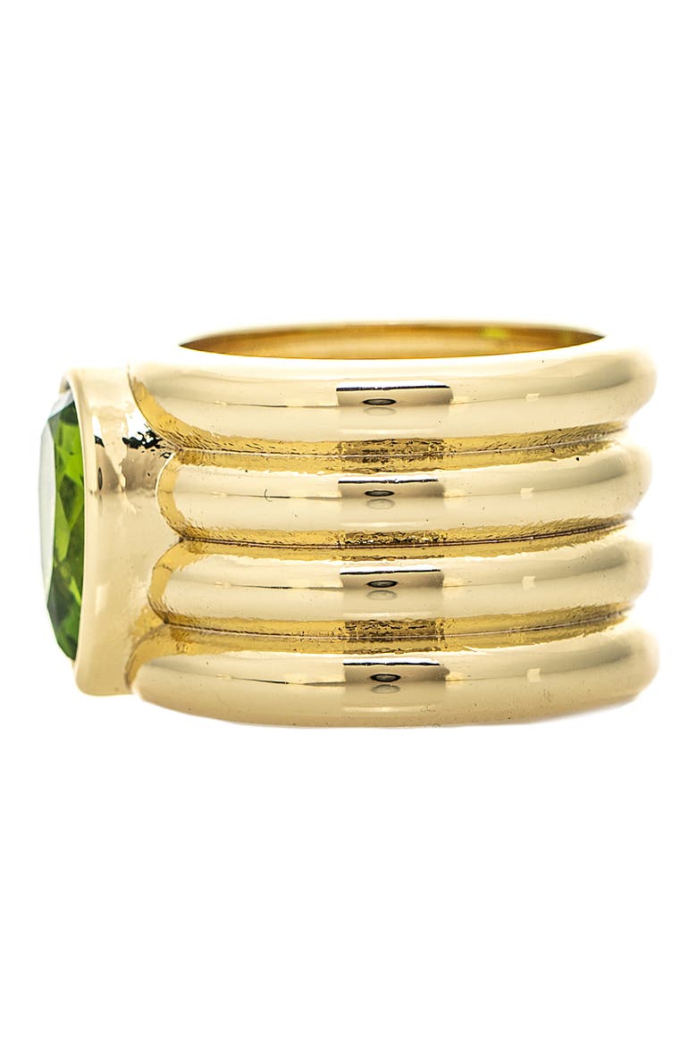 Pear Cubic Zirconia Multi Band Ring, Alternate, color, PERIDOT