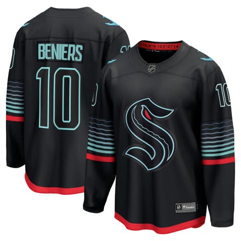 Men's Fanatics Matty Beniers Black Seattle Kraken Alternate Breakaway Player Jersey