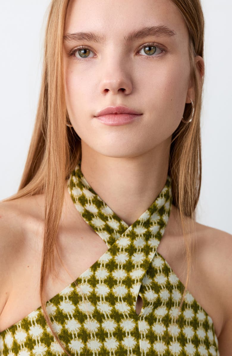MANGO TEEN AlloverPrint Halter Top, Alternate, color, Pastel Green