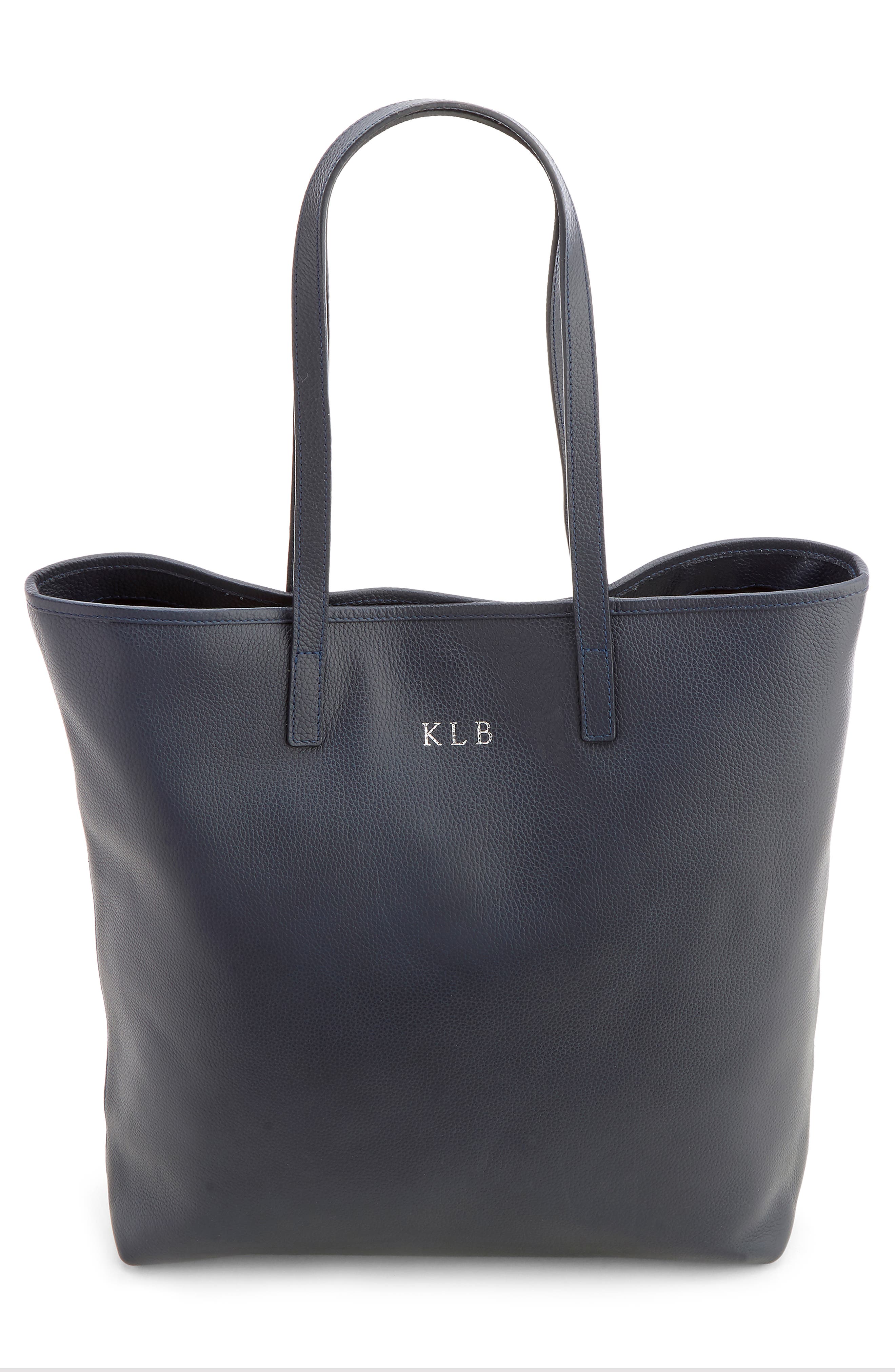 ROYCE New York Personalized Tall Tote & Wristlet, Alternate, color, Black- Deboss