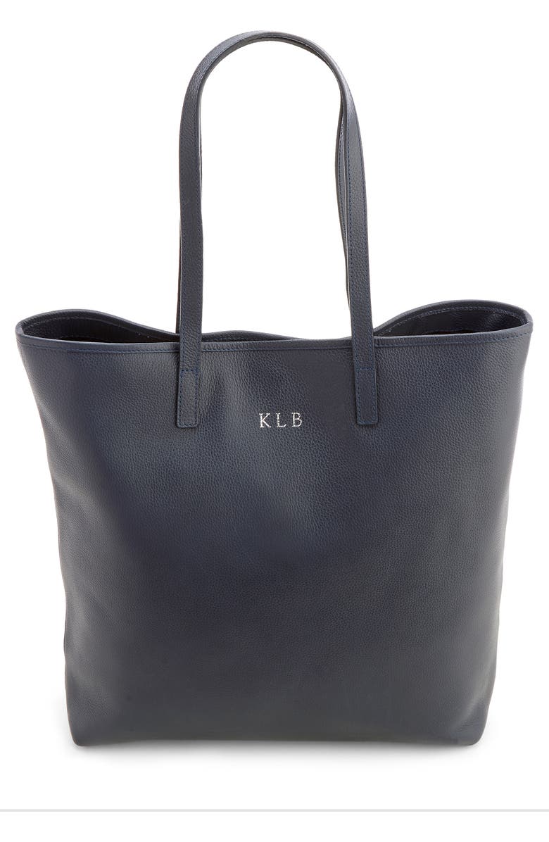 ROYCE New York Personalized Tall Tote & Wristlet, Alternate, color, Black- Deboss