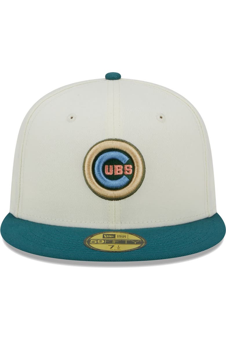 Men's New Era Cream Chicago Cubs Chrome Evergreen 59FIFTY Fitted Hat, Alternate, color, Cream