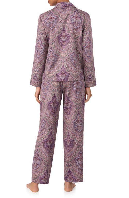 Ralph Lauren Lauren Print Cotton Blend Pajamas In Gray