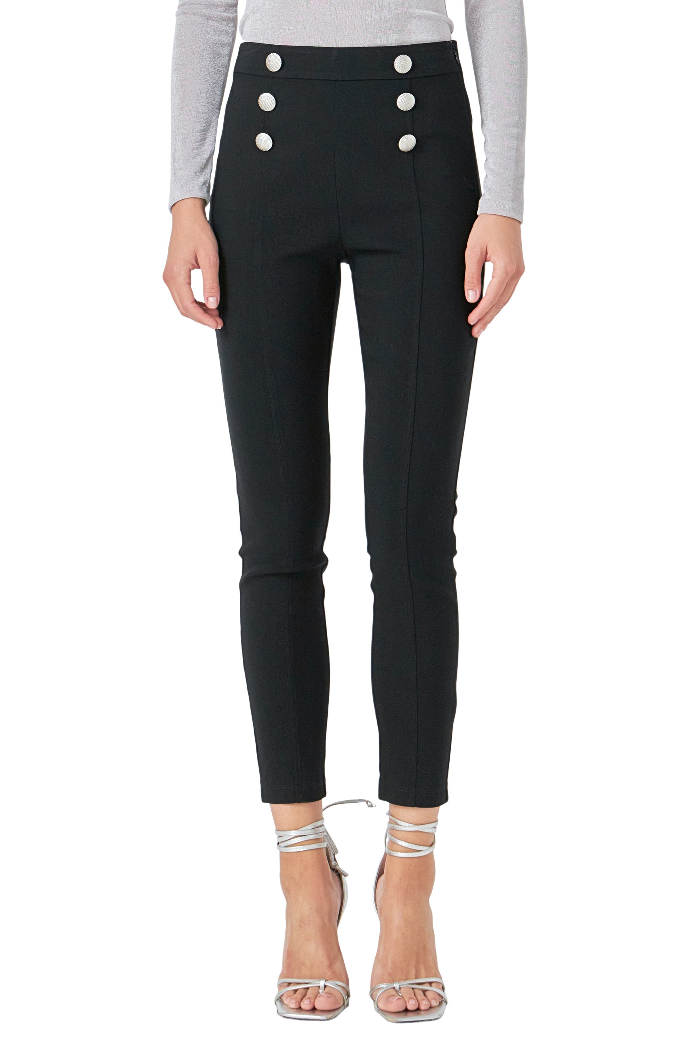 Sailor Button Skinny Pants