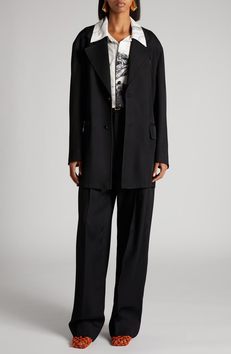 Bottega Veneta Viscose & Mulberry Silk Twill Jacket, Alternate, color, 1000 Black