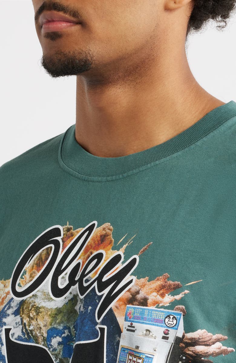 Obey Act Now Graphic T-Shirt, Alternate, color, Pigment Rainforest