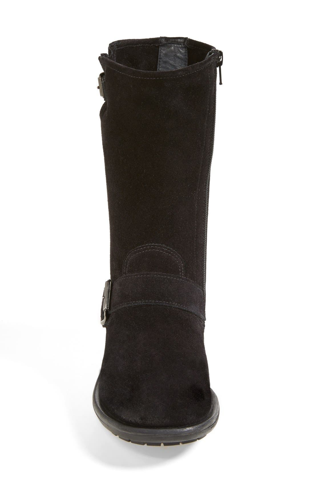 'Adison' Biker Boot, Alternate, color, BLACK SUEDE