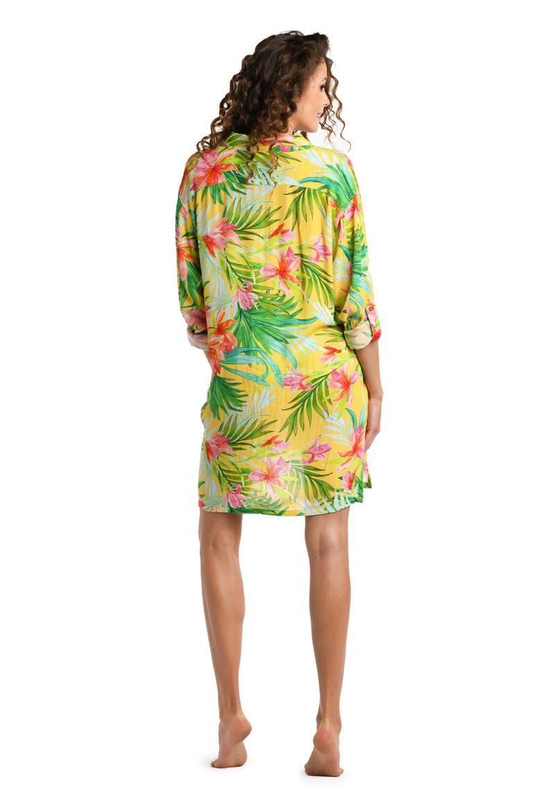 Calypso Button-Up Cover-Up Shirt, Alternate, color, YELLOW MULTI