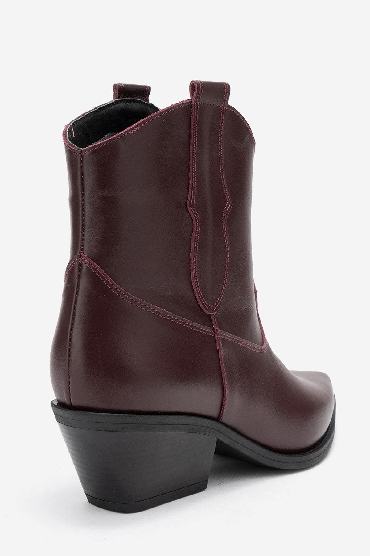 Elia Leather Western Boot, Alternate, color, Burgundy