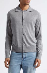 AMI PARIS Ami de Coeur Merino Wool Cardigan