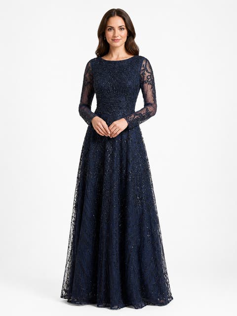 Long Sleeve High Neck Gown