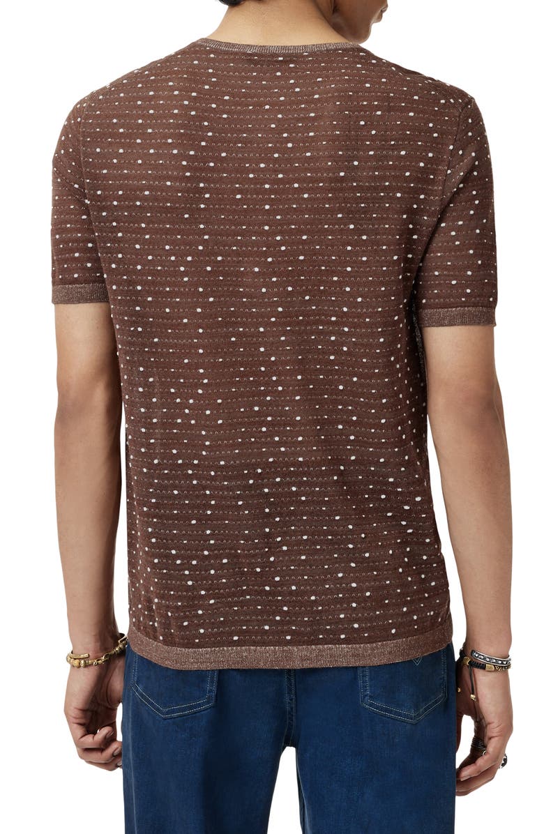 John Varvatos Cabras Wool Short Sleeve Henley Sweater, Alternate, color, Hazelnut