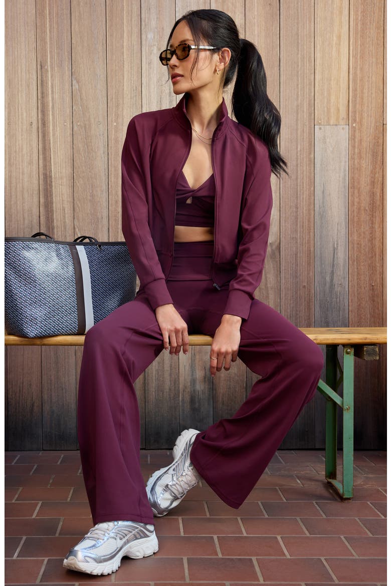 Zen Track Jacket, Alternate, color, BURGUNDY STEM