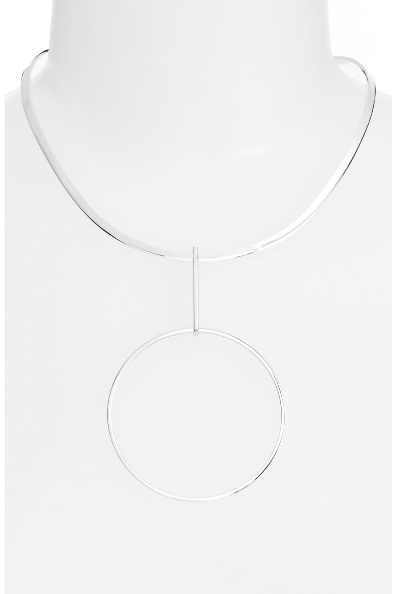 Argento Vivo Circle Collar Necklace, Alternate, color, SILVER