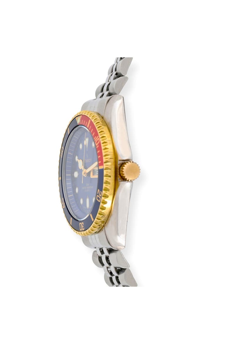 Sport Day Date Rotating Bezel Bracelet Watch- 40MM, Alternate, color, Blue