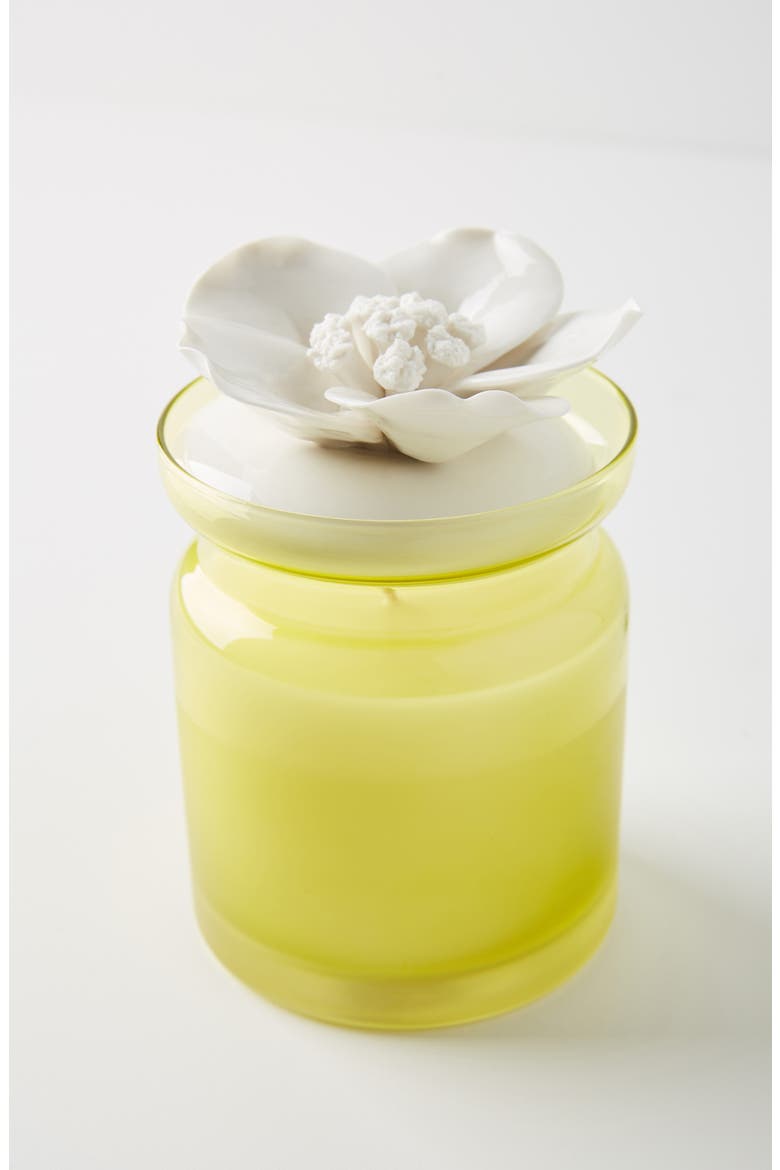 Anthropologie Spring's Eden Ceramic Flower Candle, Alternate, color, WILD HONEYSUCKLE FLOWER