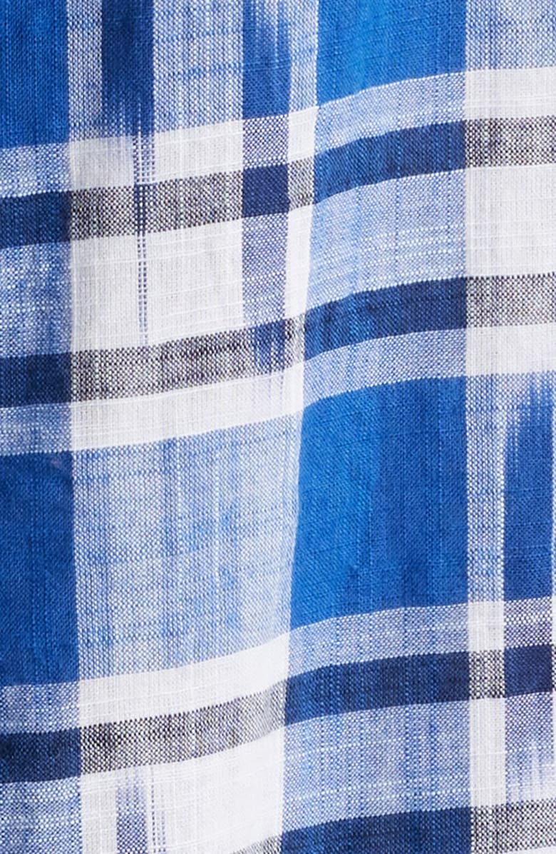 Schott NYC Ikat Plaid Button-Up Shirt, Alternate, color, Blue