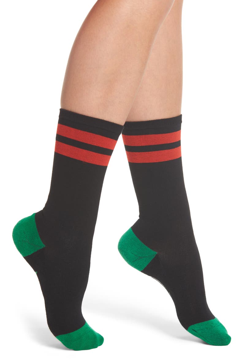 It's Lit - Christmas Tree Crew Socks, Main, color, BLACK