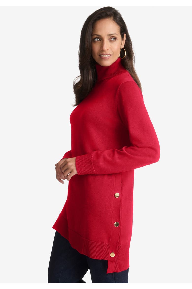 Side Button Turtleneck, Alternate, color, NAVY