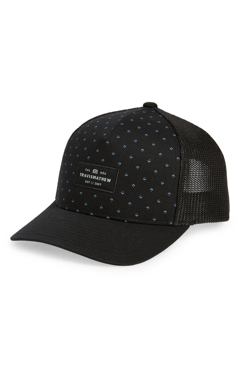 TravisMathew Paid in Full Trucker Hat, Main, color, 