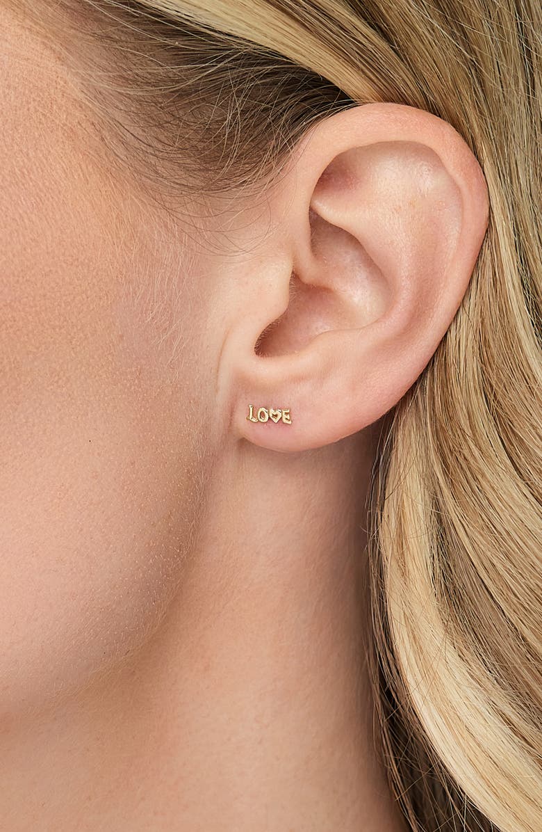 Bony Levy 14K Yellow Gold Love Stud Earrings, Alternate, color,