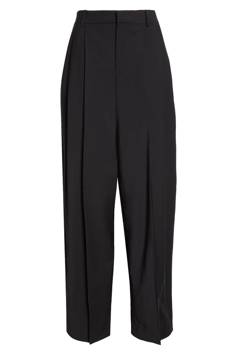 Stretch Wool Blend Tailored Pants, Alternate, color, BLACK