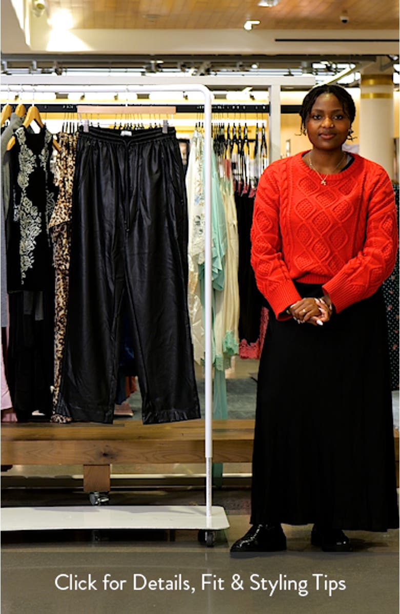 Nereane Faux Leather Drawstring Pants, sales video thumbnail