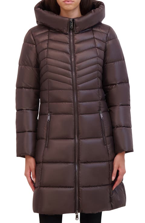 Soft Cire Funnel Neck Puffer Coat