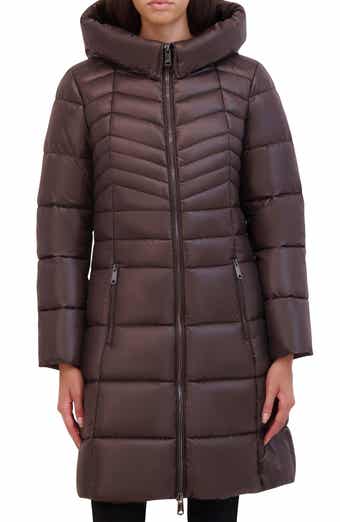 Kenneth Cole New York Soft Cire Funnel Neck Puffer Coat