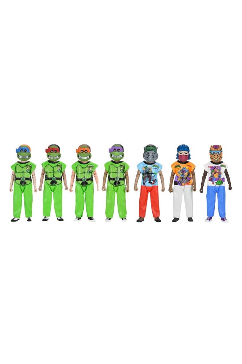Teenage Mutant Ninja Turtles Ben Cooper NECA 6 Inch Scale Clothed Action Figures Complete Set, Main, color, Multi-Color