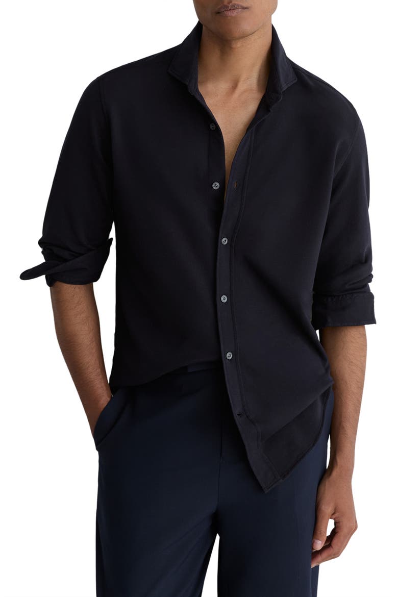 Dasilva Regular Fit Cotton Button-Up Shirt, Main, color, NAVY