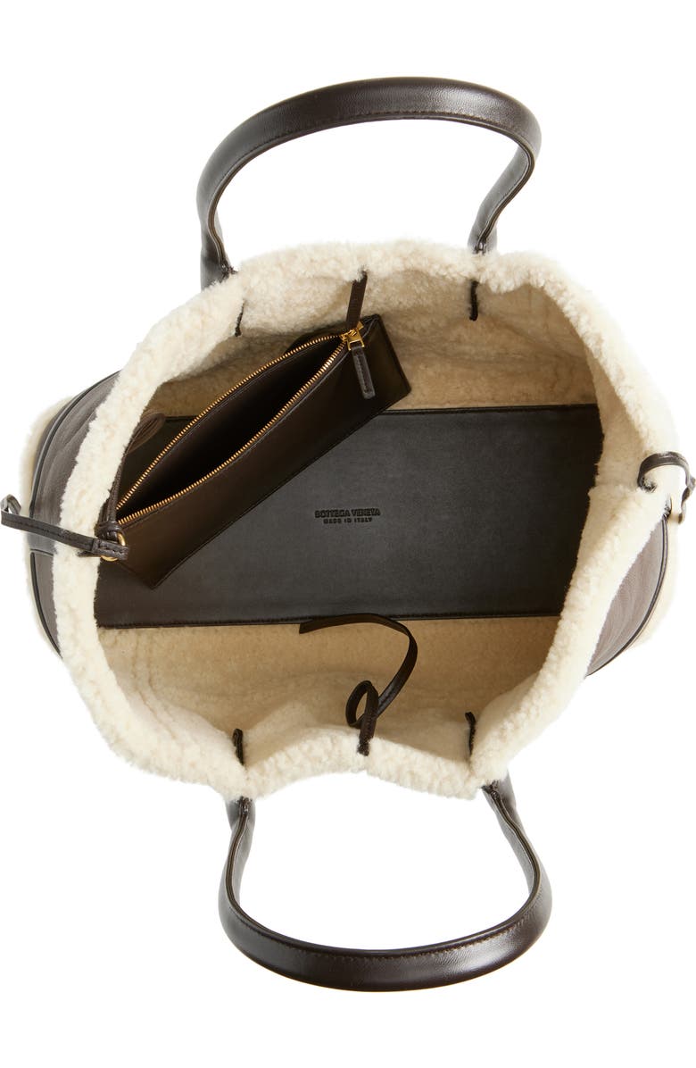 Bottega Veneta Medium Pinacoteca Leather & Genuine Shearling Tote, Alternate, color, 2055 Lig Bro-Teddy/ Fon-Mb