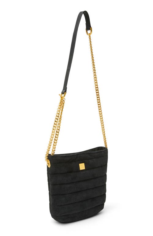Think Royln Dream Stash Quilted Suede Crossbody Bag In Black