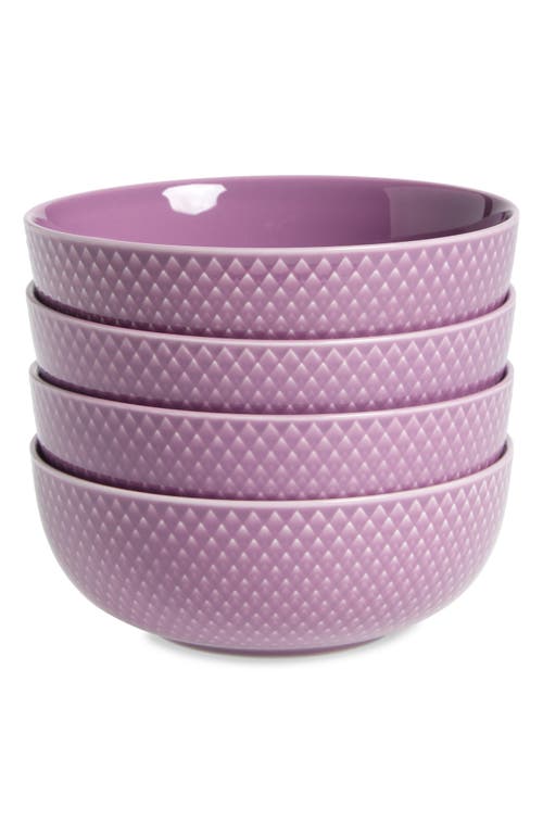 Lyngby Porcelaen Rhombe Color Set Of 4 Bowls In Purple