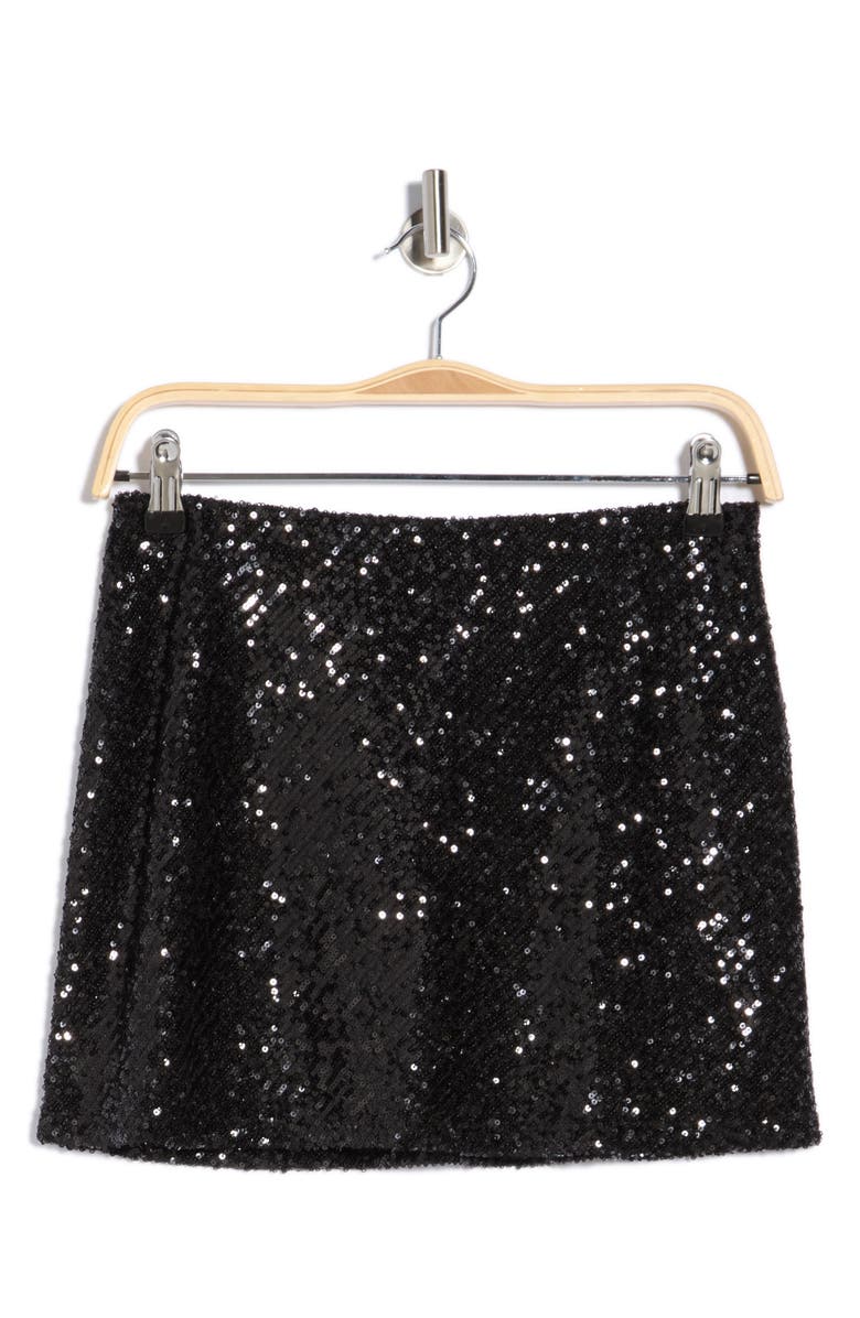 Abound Sequin Miniskirt, Alternate, color, Black