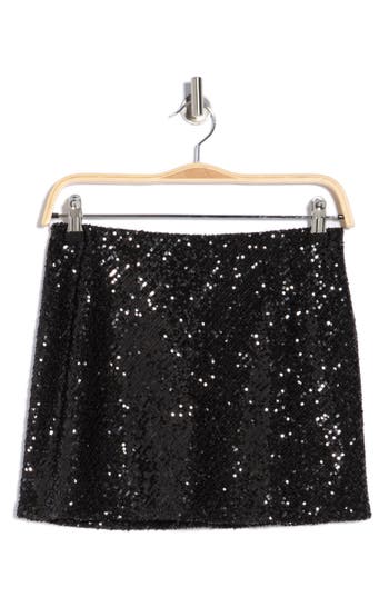 Abound Sequin Miniskirt In Black