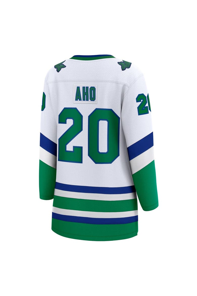 Women's Fanatics Branded Sebastian Aho White Carolina Hurricanes Whalers Premier Breakaway Jersey, Alternate, color, White