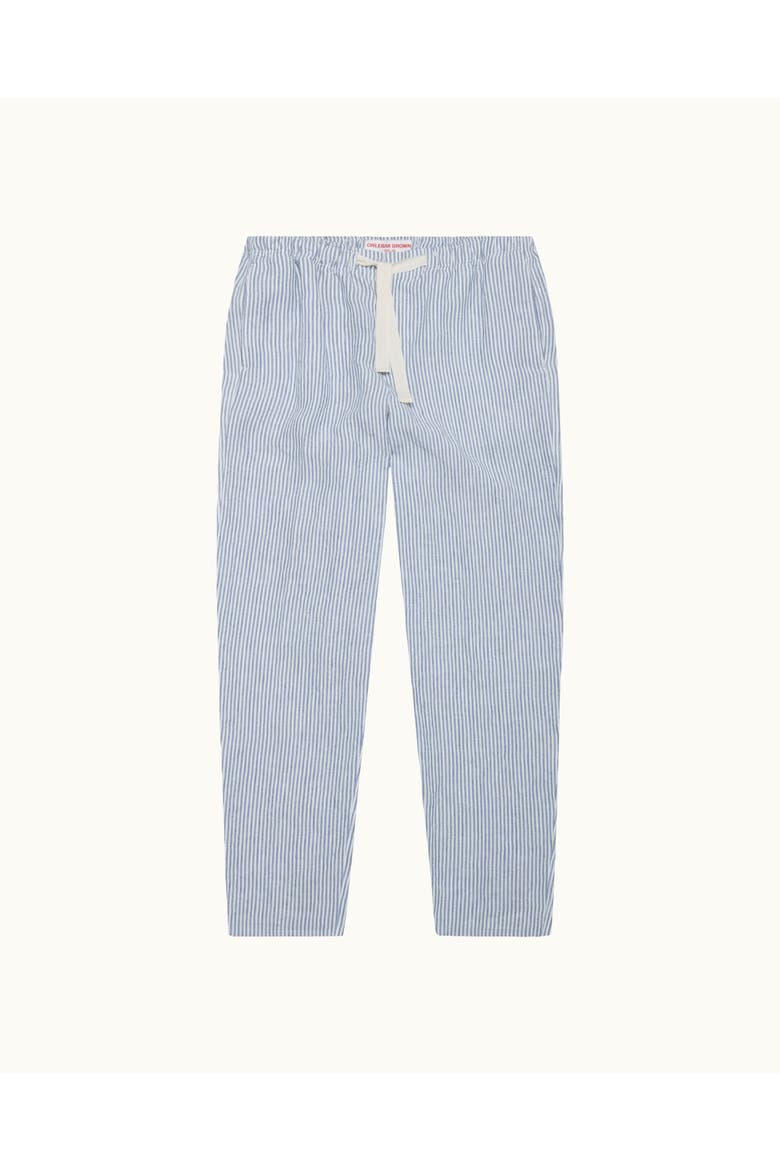 Alex Relaxed Fit Fine Hemp Stripe Trousers, Alternate, color, BERGAMO BLUE STRIPE