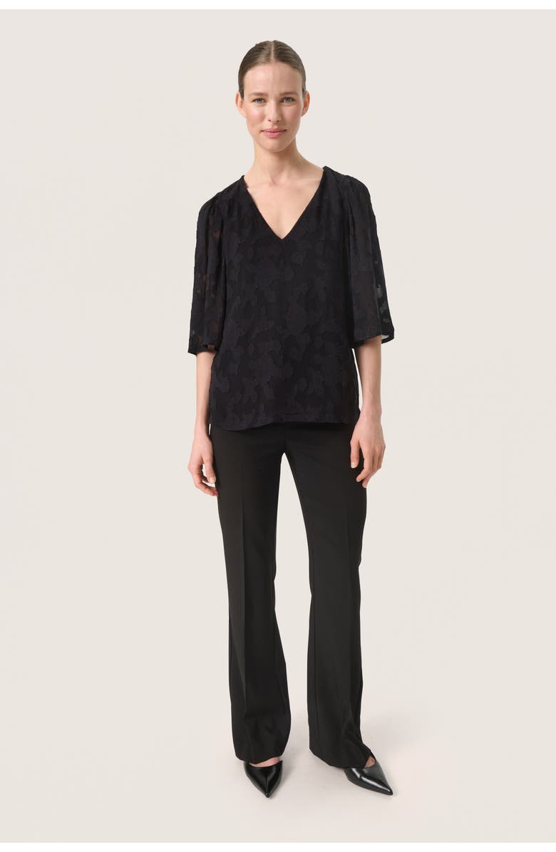 Soaked in Luxury SLFelisia V-neck Half Sleeve Blouse, Alternate, color, Black