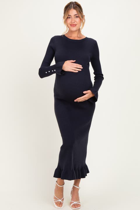 Ribbed Knit Bow Back Maxi Dress