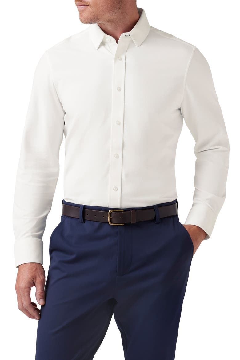 Bateman Trim Fit Performance Button-Up Shirt, Main, color, WHITE TWILL CLASSIC