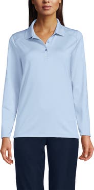 Lands' End School Uniform  Long Sleeve Feminine Fit Rapid Dry Polo Shirt