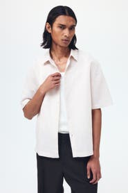 H&M Relaxed-Fit Short-Sleeved Linen-Blend Shirt