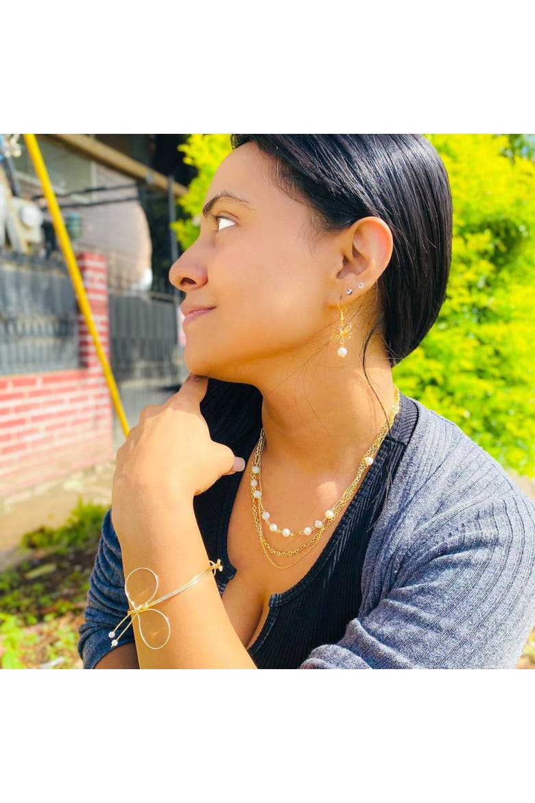 With A Bow Bracelet, Alternate, color, Gold