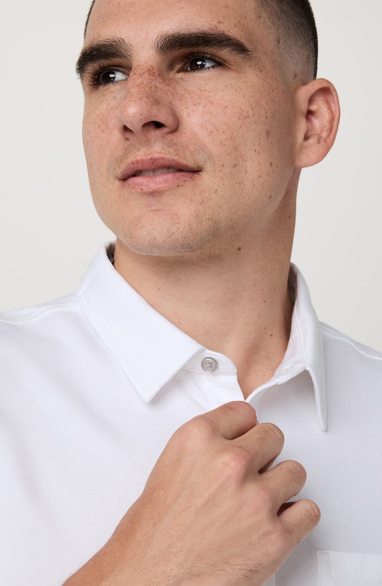 Vuori Oxford Knit Short Sleeve Button-Up Shirt, Alternate, color, White