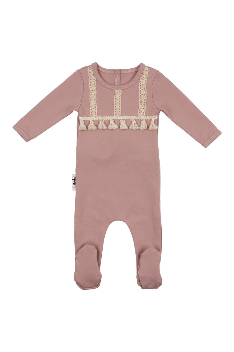 Crochet Tassel Stretch Cotton Footie, Main, color, MAUVE