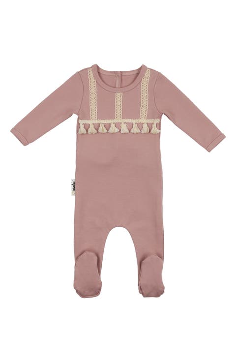 Crochet Tassel Stretch Cotton Footie (Baby)