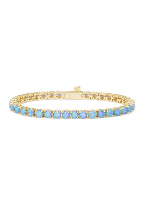 Melinda Maria Grand Heiress Lab Created Opal Tennis Bracelet In Goldlue Opal