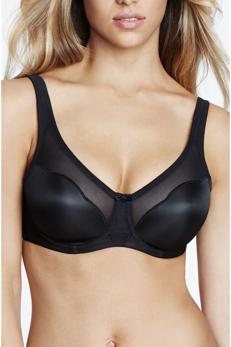 Elise Everyday Seamless Minimizer Bra, Main, color, Black